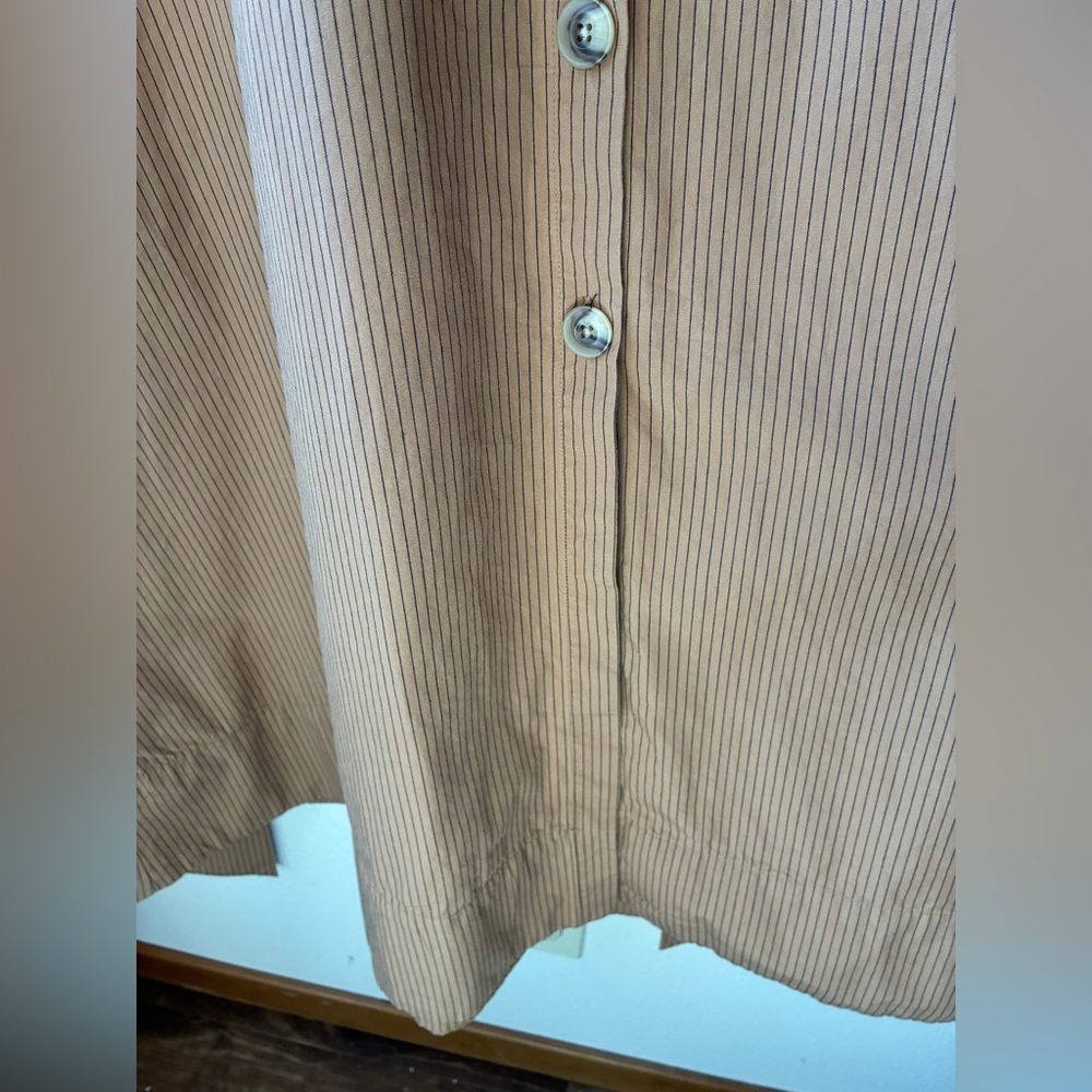 EUC Future Collective Belted Maxi Shirtdress Tan/ Black Striped (Size:L) - Picture 9 of 16